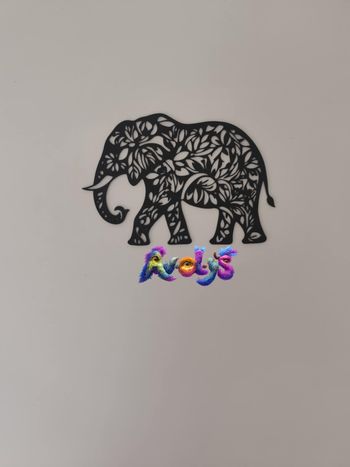 Décoration murale éléphant noir