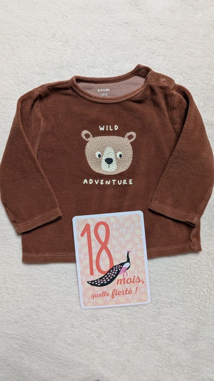 T-shirt pyjama velours 18 mois