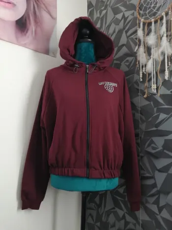 Veste à capuche courte bordeaux / jennyfer / (L)