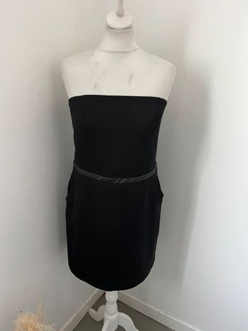 Robe bustier noire satinée Ikks L