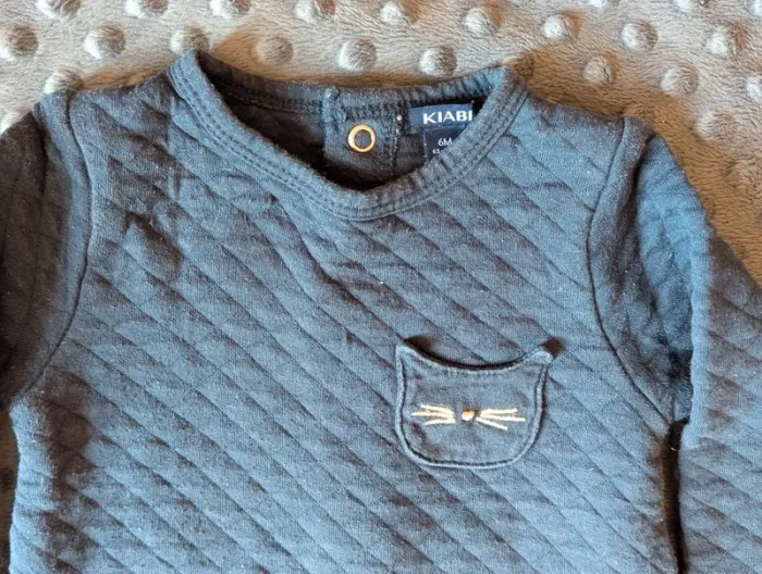 Pyjama matelassé bébé 6 mois Kiabi #chaud #molleton #chat #pyjama - photo numéro 2