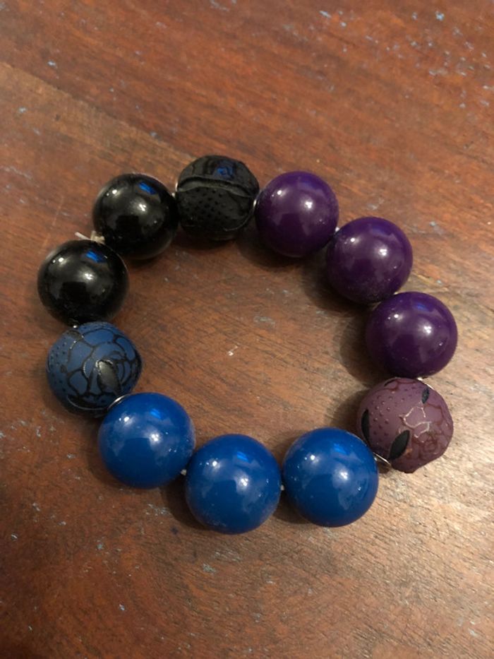 Bracelet perles et cuir