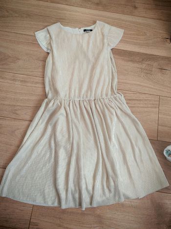 Robe fête cérémonie crème doré okaidi 12 ans