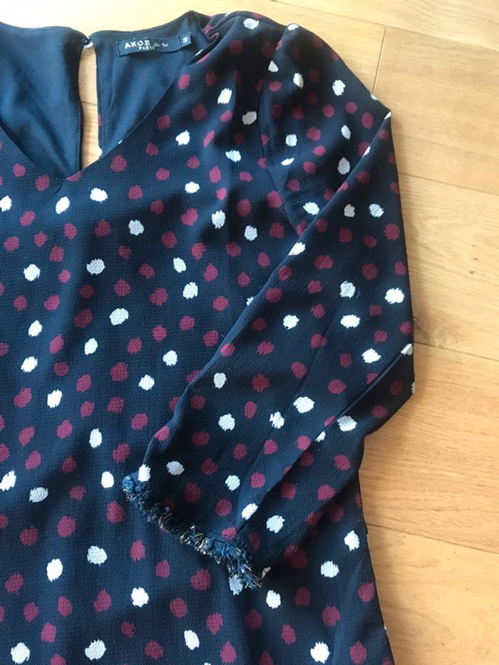 Robe noir à pois blanc et rouge Akoz de toi S - photo numéro 3