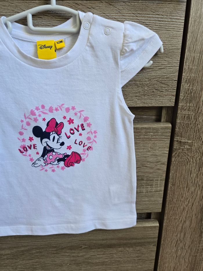 Vêtement Bébé Fille - T-shirt Minnie Blanc - Disney - 12 mois - photo numéro 3