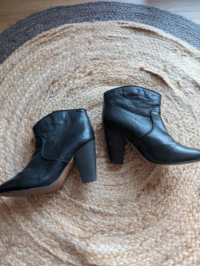 Bottines en cuir mango - photo numéro 2