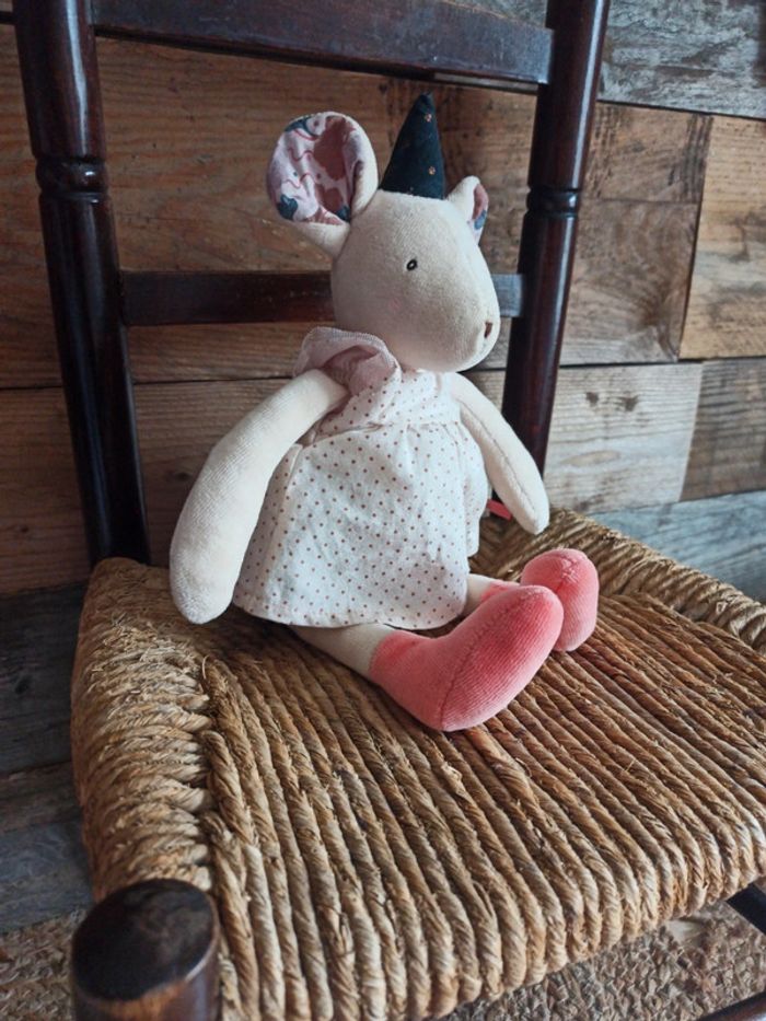 peluche souris musicale moulin roty il était une fois tbe - photo numéro 3