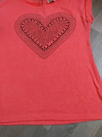 Tee-shirt femme 38 saumon fluo