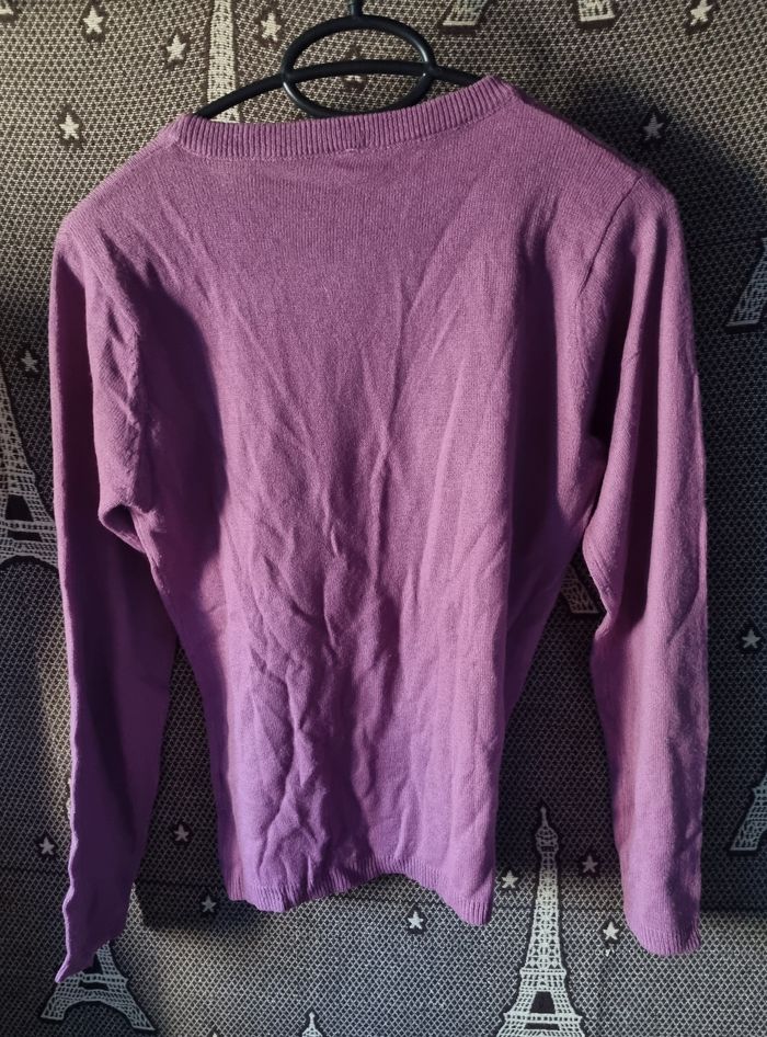 Pull violet avec cœur en strass 14ans - photo numéro 4