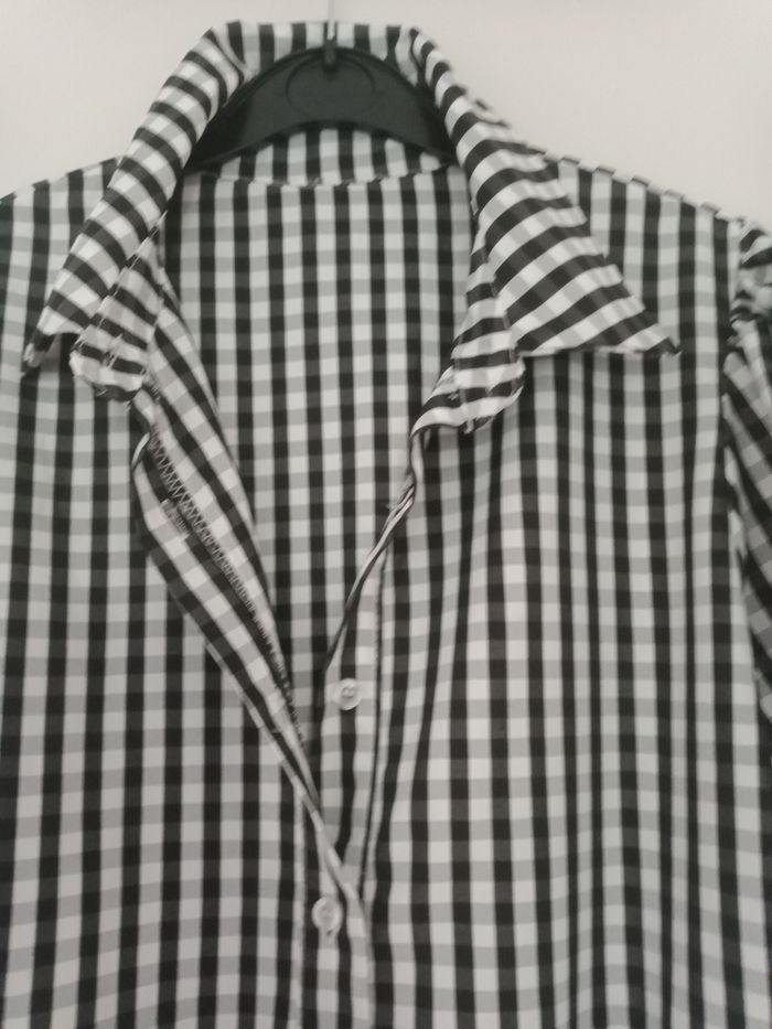 Robe courte carreaux noir et blanc Made in Italy - photo numéro 4