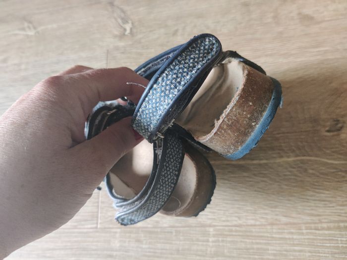 Chaussures sandales scratch bleu Vertbaudet Taille 21 - photo numéro 4