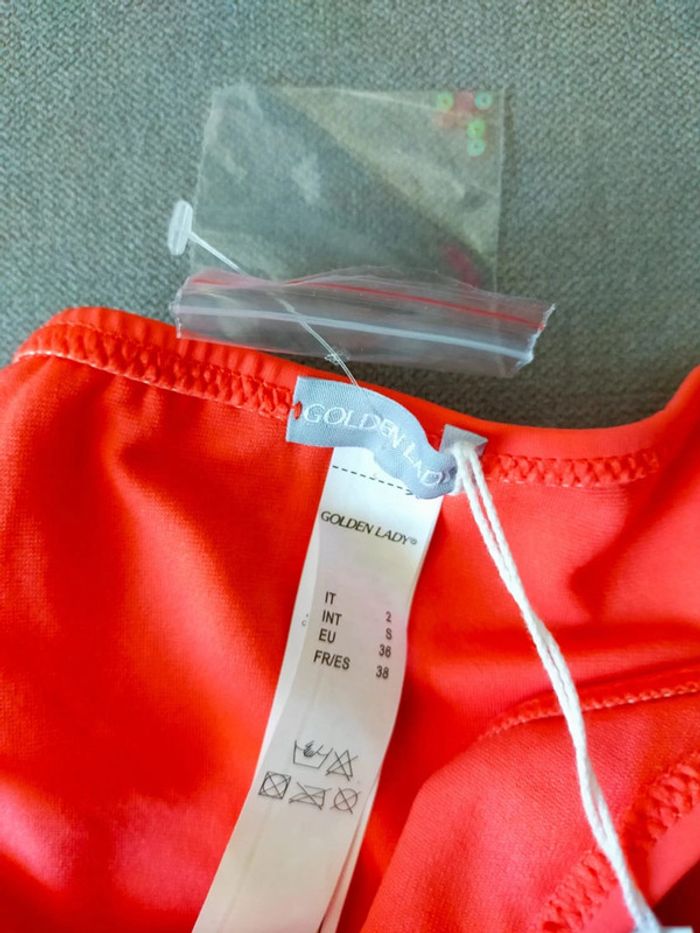 Bas de maillot de bain uni orange – Golden Lady – Neuf avec étiquette – Taille 38 - photo numéro 4