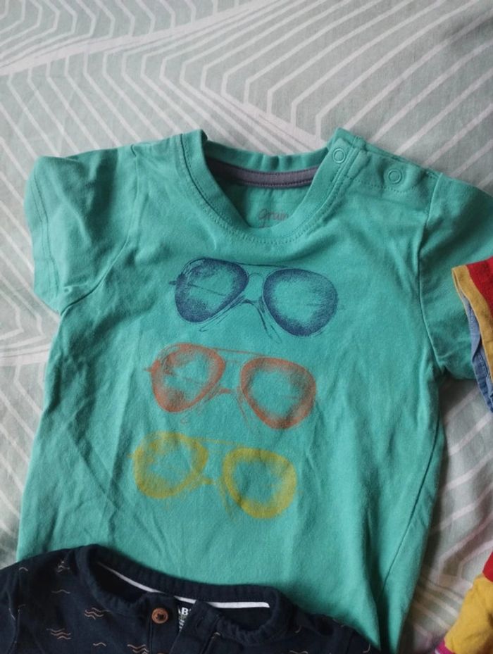 Lot de 4 tee-shirts et polos manches courtes 12 mois - photo numéro 4