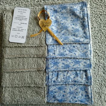 10 lingettes lavables 12x12 cm