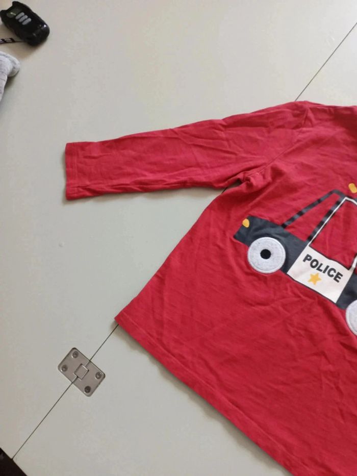 Tee-shirt manches longues 6 ans DPAM voiture police - photo numéro 5
