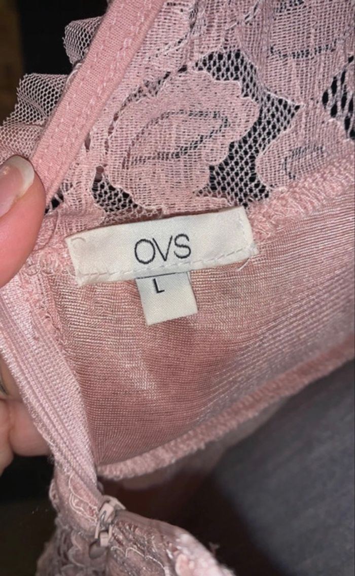 🌸 Robe en dentelle rose poudré OVS – Taille L - photo numéro 6