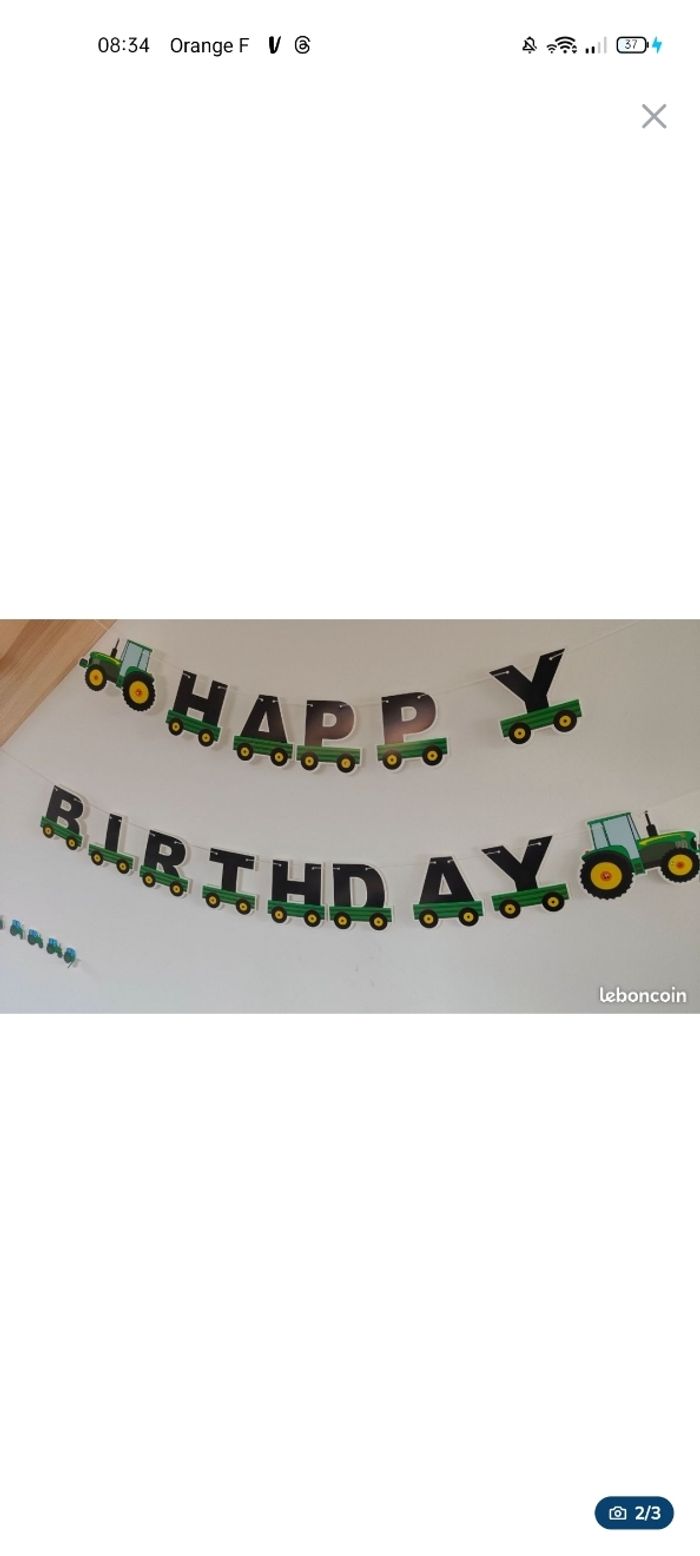 Décoration murale anniversaire tracteur - photo numéro 3