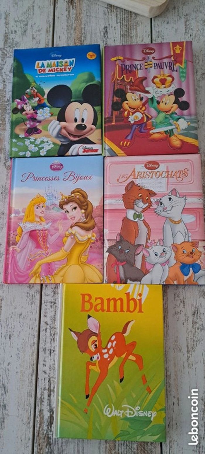 Lot de 5 livres disney état neuf