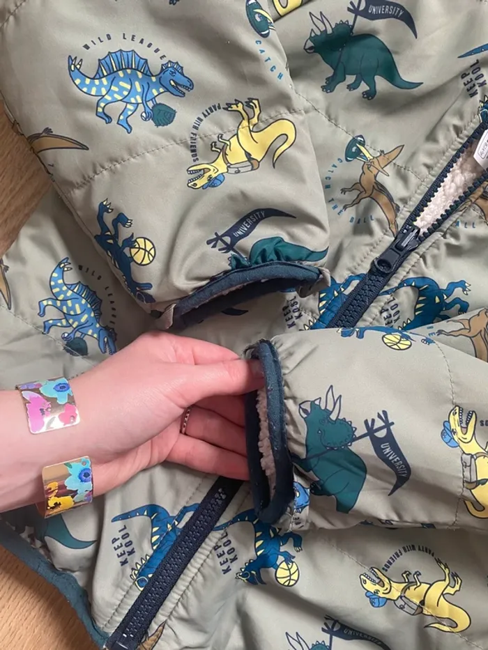 Manteau d’hiver imperméable et fourré motif dinosaure - photo numéro 5