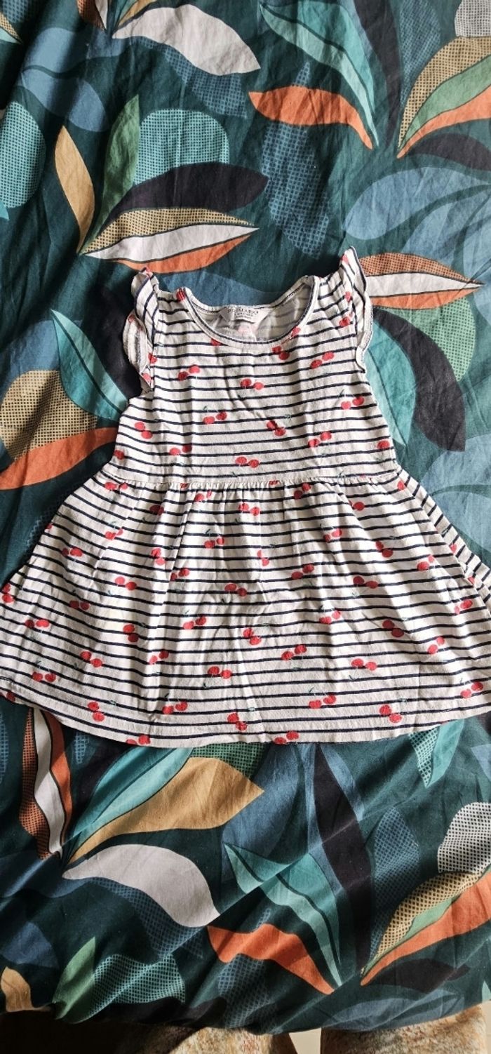Robe fille rayée marin et cerises Primark 3 4 ans