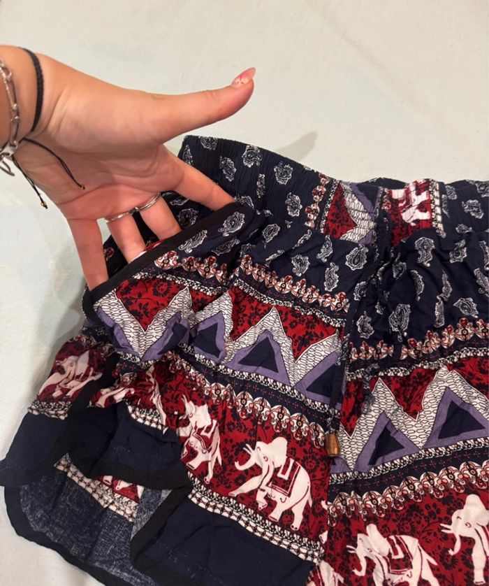Short tissu léger motifs éléphants - photo numéro 2