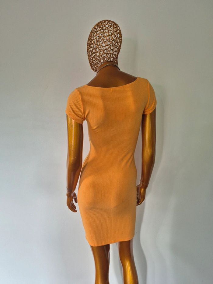 Robe Courte Orange Manches Courtes Femme Taille S/36 - photo numéro 2