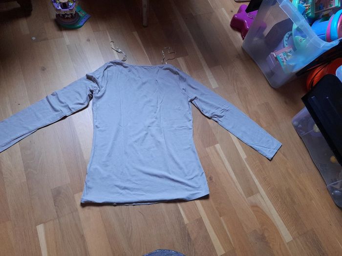 Tee shirt manches longues taupe - photo numéro 4