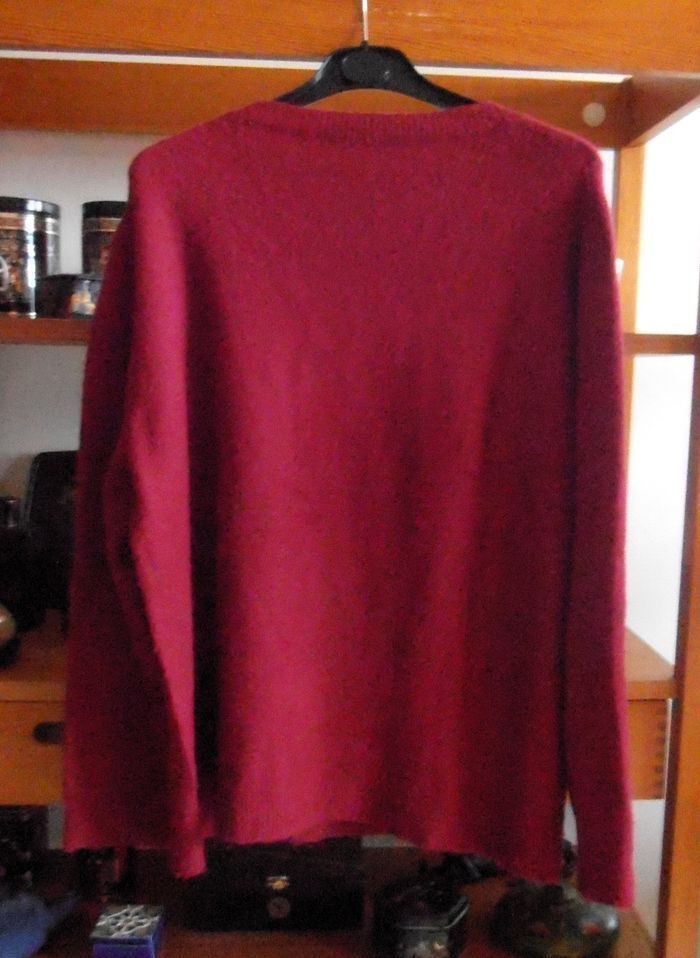 Pull femme, taille XL, rouge bordeaux/prune, chaud, doux - photo numéro 5