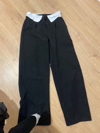 Ensemble tailleur pantalon noir et blanc