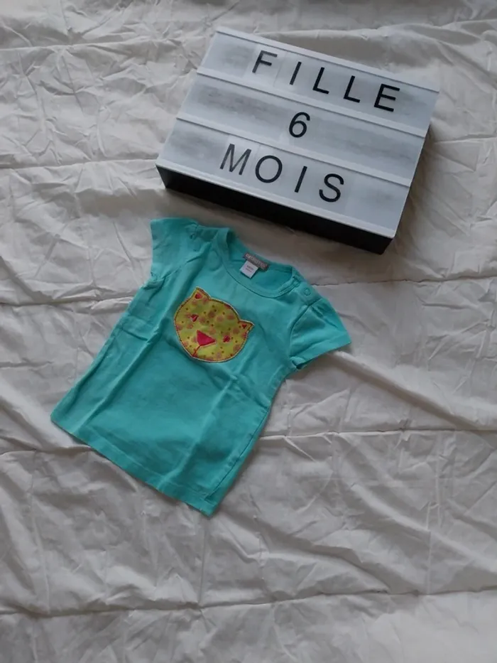 Tee-shirt manche courte fille 6 mois Orchestra