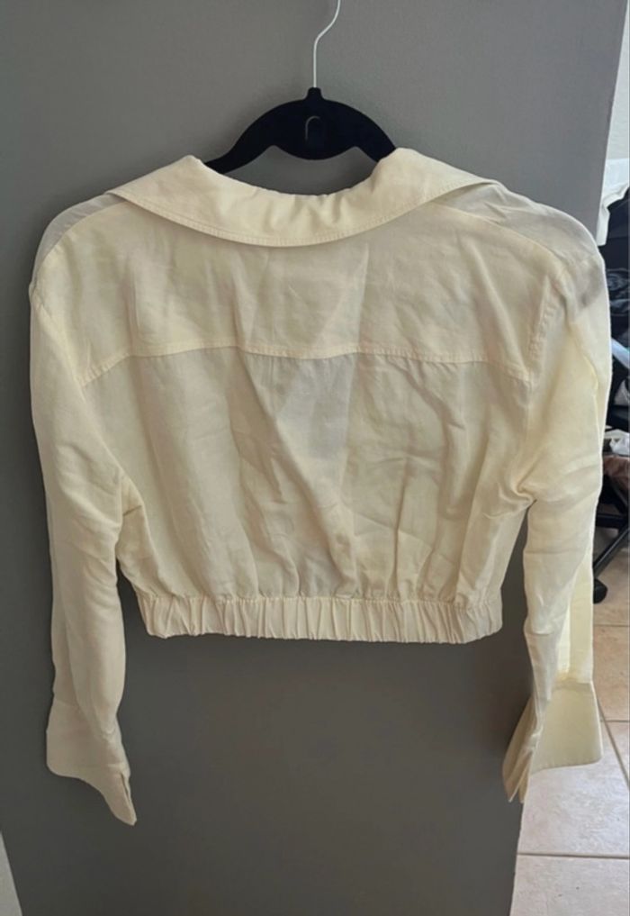 Chemise courte beige/crème Zara - photo numéro 2