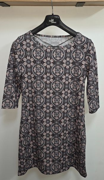 Robe manche 3/4 motifs fleurs