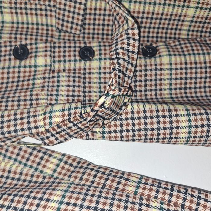 Veste longue femme à carreaux avec ceinture - Taille S - photo numéro 5