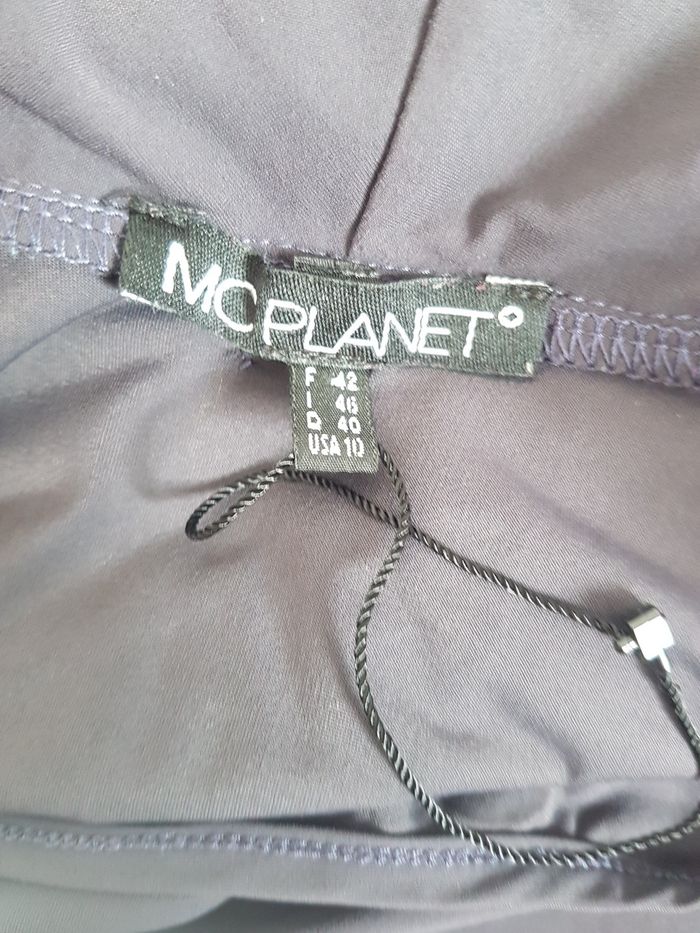 Robe courte tunique grise tissu stretch côtés froncés MC Planet Taille 42 aisselles 52cm haut 85cm - photo numéro 6