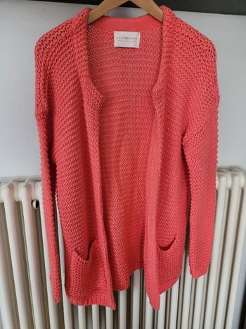 Gilet cardigan rose corail cache cache