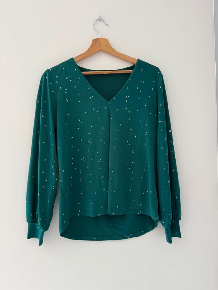 Blouse à pois cache cache taille m en très bon état - photo numéro 2