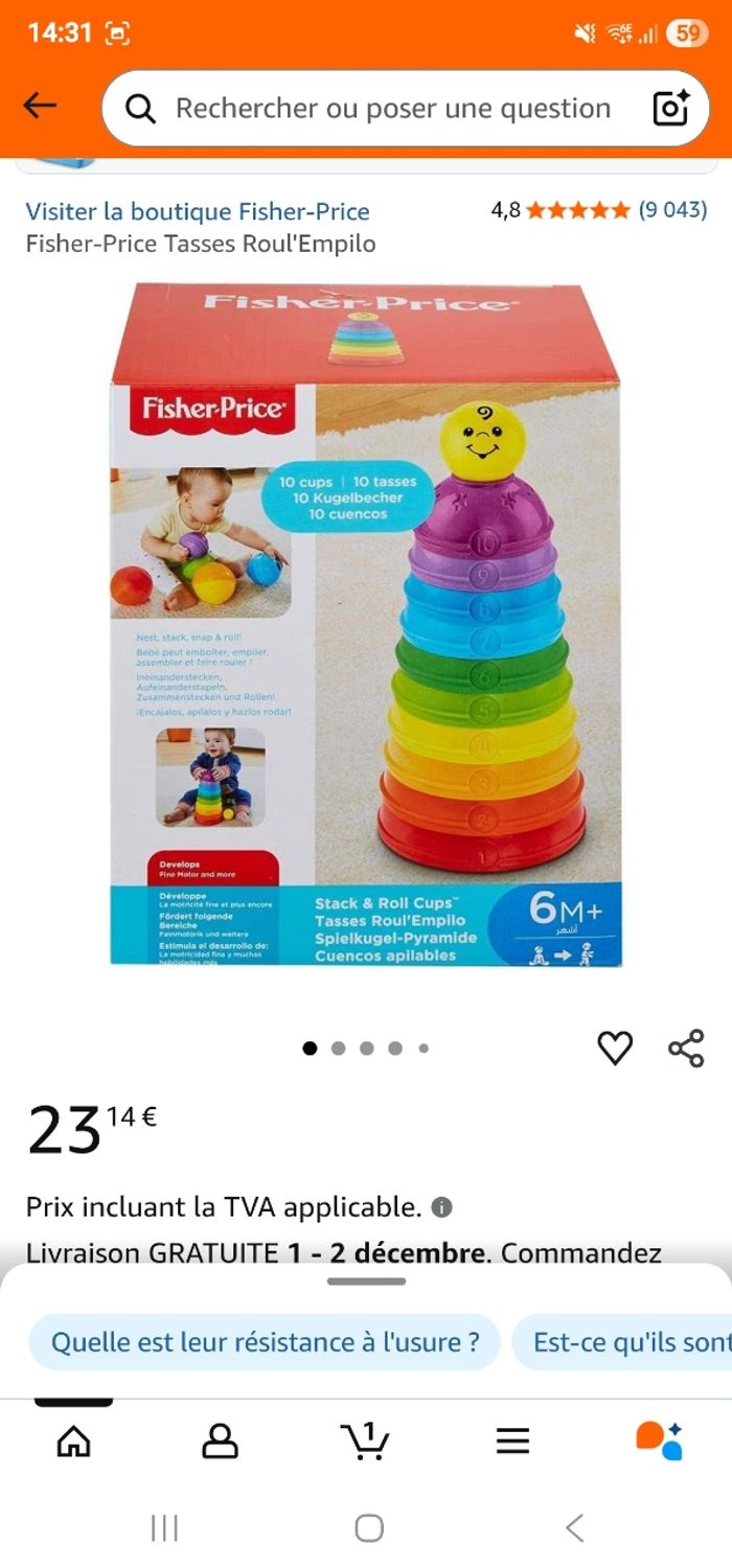 Tasse roul'empilo ficher price - photo numéro 2