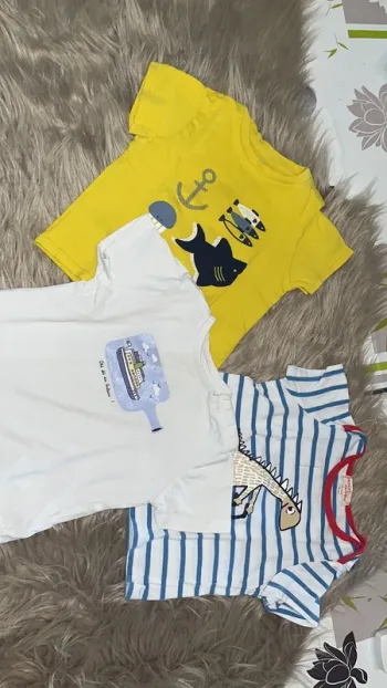 3 tee-shirts taille 12 mois