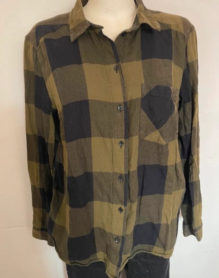 Chemise à carreaux kaki/noir - photo numéro 3