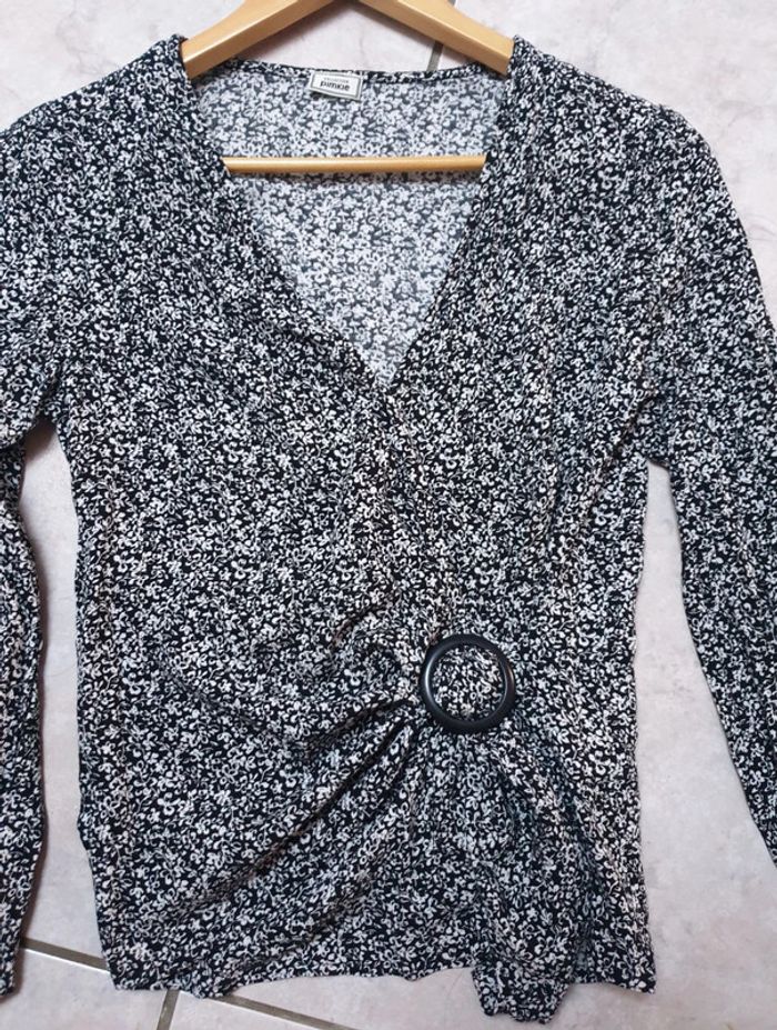 Blouse cache coeur fleurie pimkie - photo numéro 5