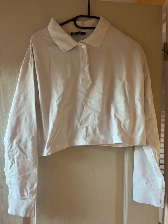 polo zara blanc femme