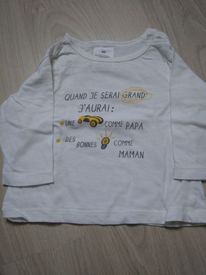 T-shirt manches longues bébé garçon 6 mois
