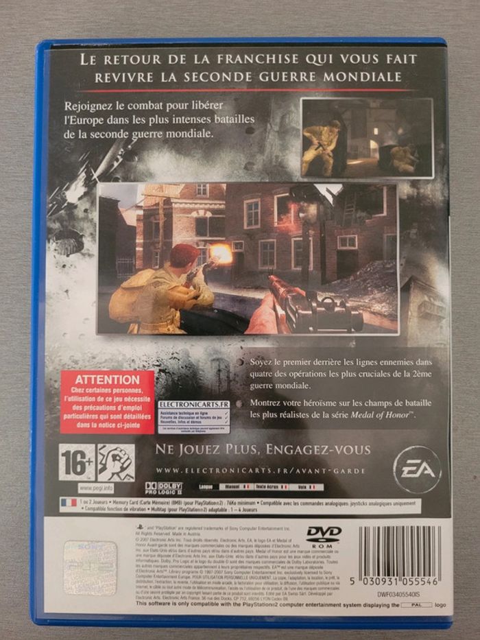 Jeux vidéo PS2 Medal of honor avant-garde - photo numéro 2