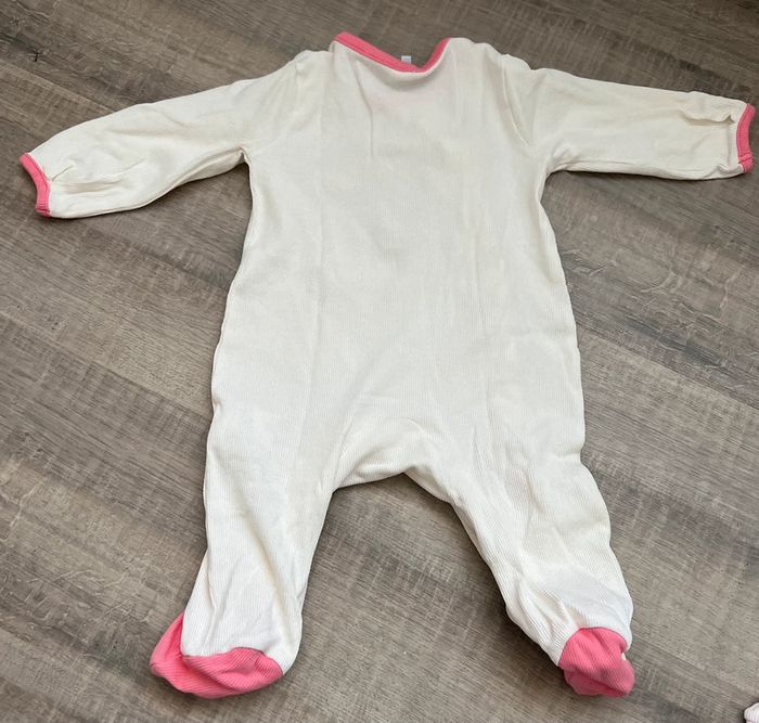 Ensemble pyjama grenouillère Orchestra rose et blanc taille 6 mois - photo numéro 6
