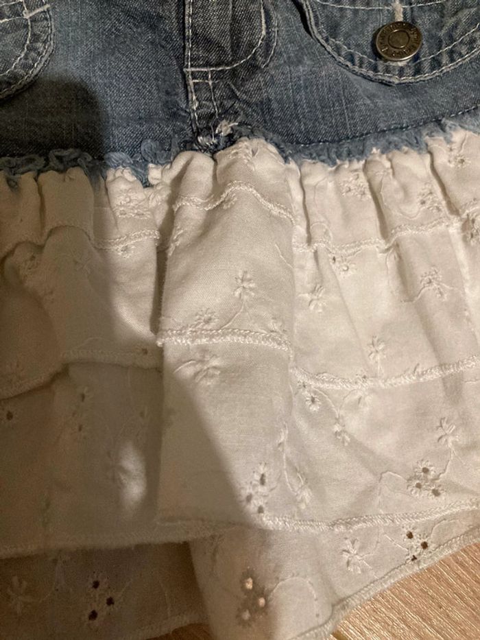 jupe en jean avec volant en dentelle 2 ans - photo numéro 2
