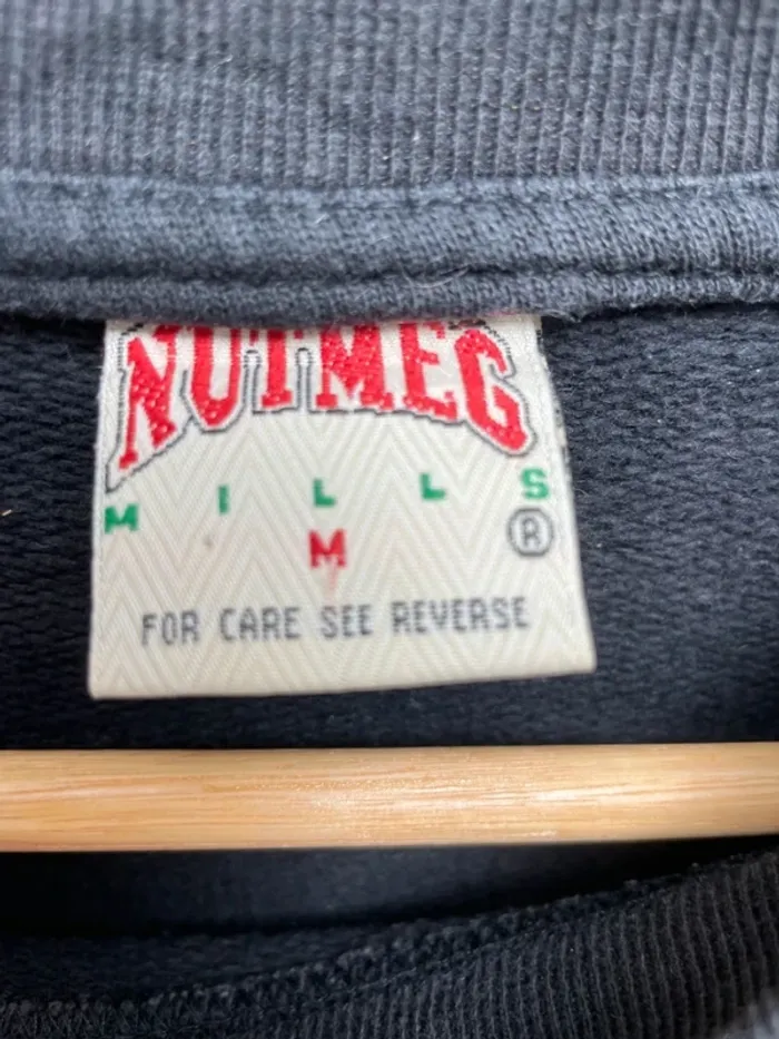 NBA Basketball Vintage Nutmeg Chicago Bulls Black Sweater Mens M Made in Portugal 🇵🇹 - photo numéro 8