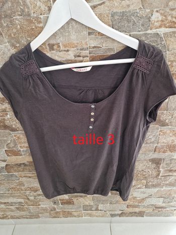 1 t-shirt marron manche courte taille 3 marque camaieu