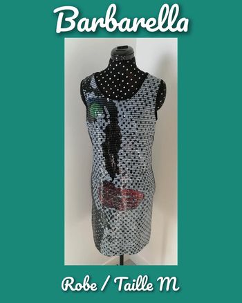 Robe de soirée à sequins visage noir blanc