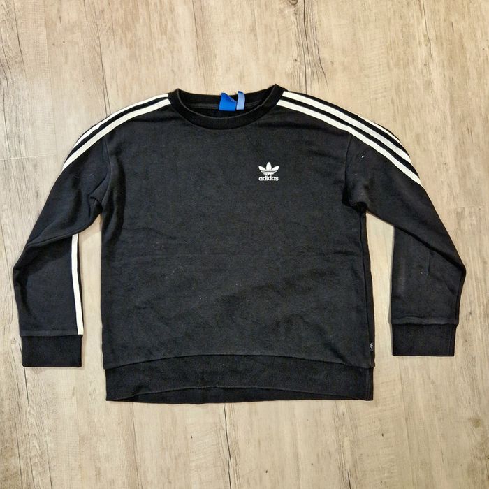 Sweat Adidas noir à bandes