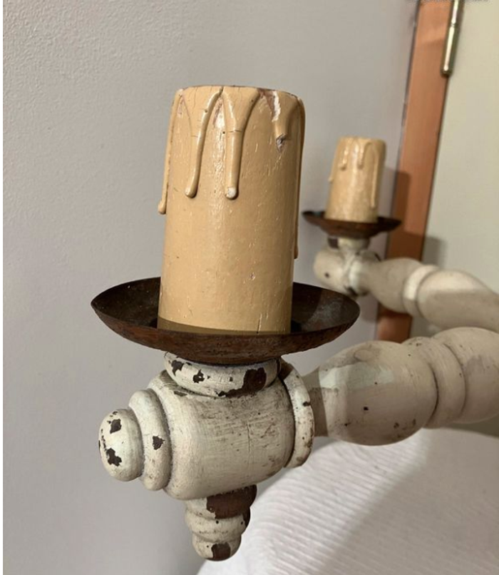 Vintage-Lustre en bois et métal-à réparer - photo numéro 2